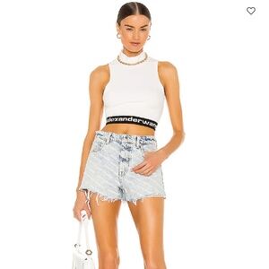 Alexander Wang Bite Logo Denim Shorts NWT